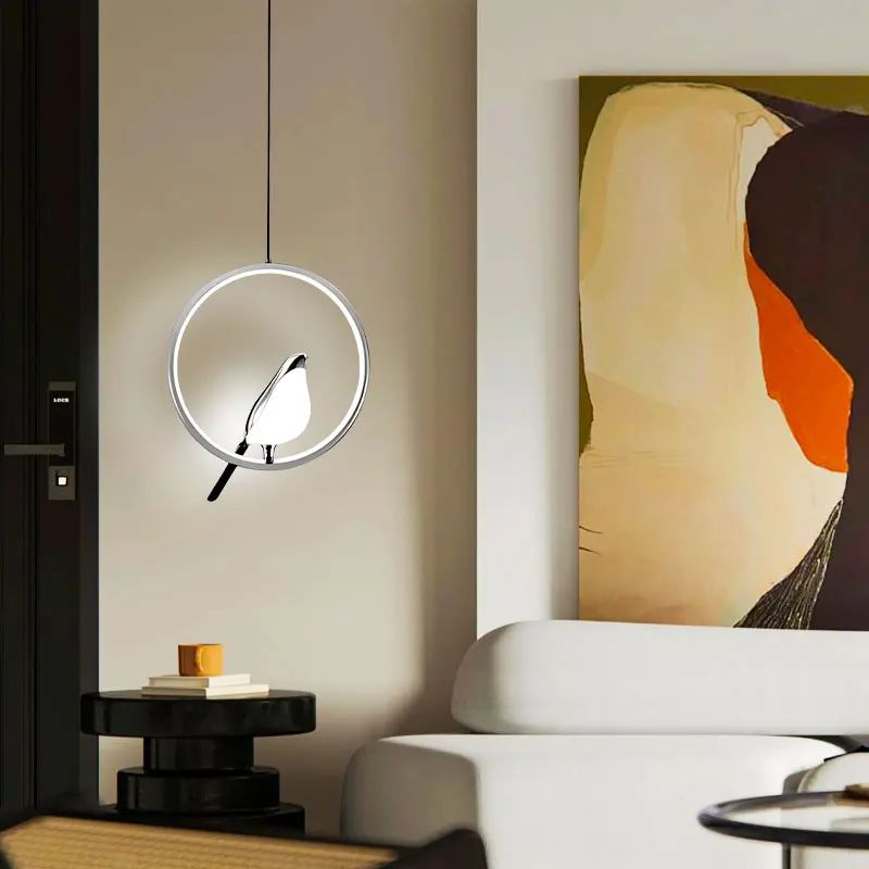Lustre Pendente de Luxo Pássaro Magpie Led