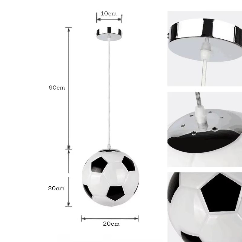 Lustre Pendente Moderno Para Quarto Infantil Bola de Futebol/Basquete Led- 20cmx20cm