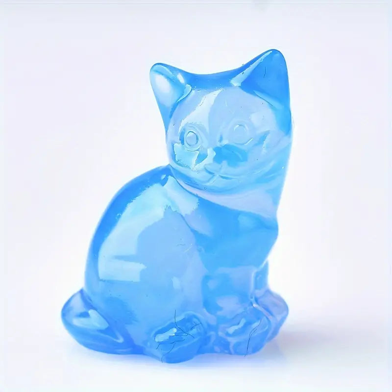 Escultura Gatos em Cristal