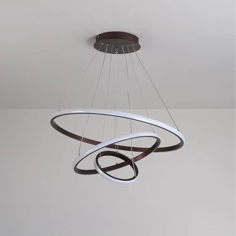 Lustre Pendente de Luxo Minimalista Allure LEDZ - 3 ou 4 Anéis Grandes - 20cm/40cm/60cm/80cm