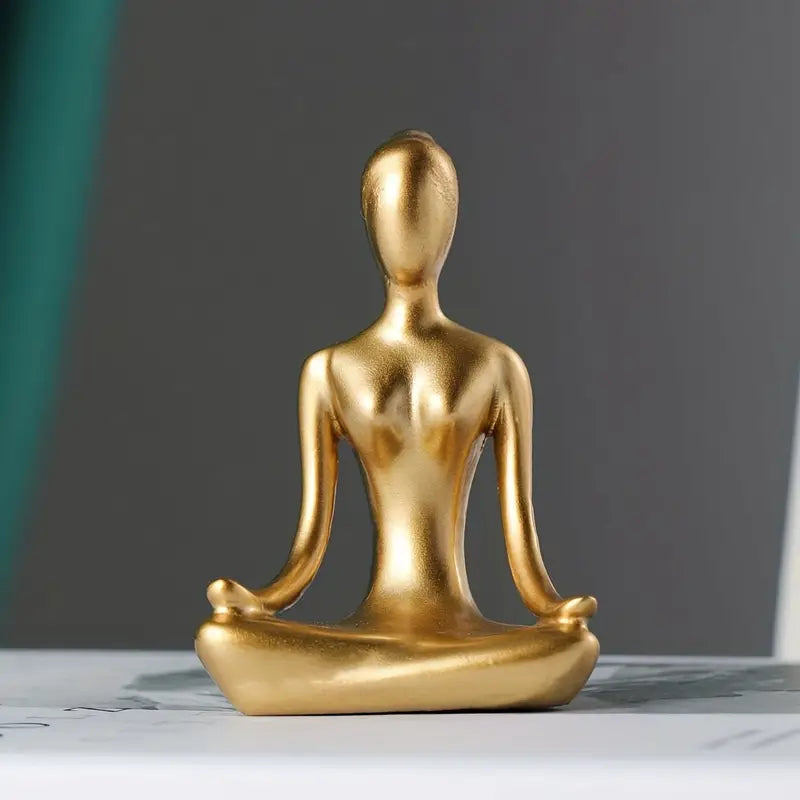 Estátua Mulher Meditando Yoga