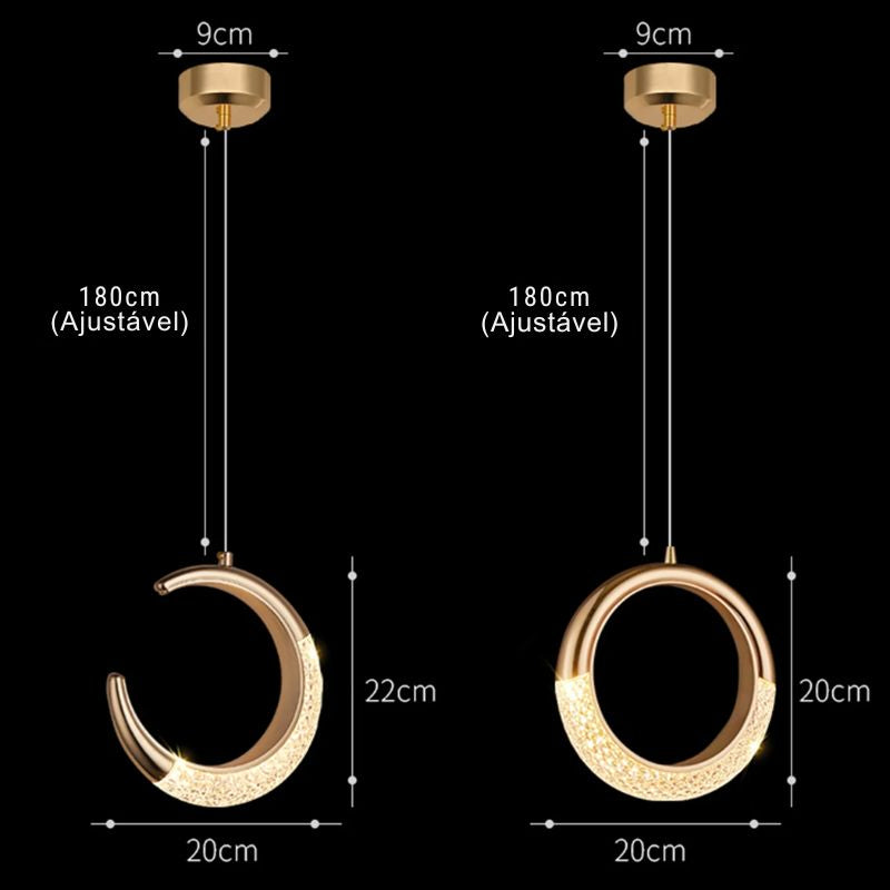 Lustre Pendente de Luxo Led - Belle D'Or