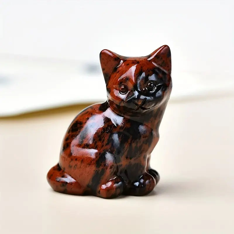 Escultura Gatos em Cristal
