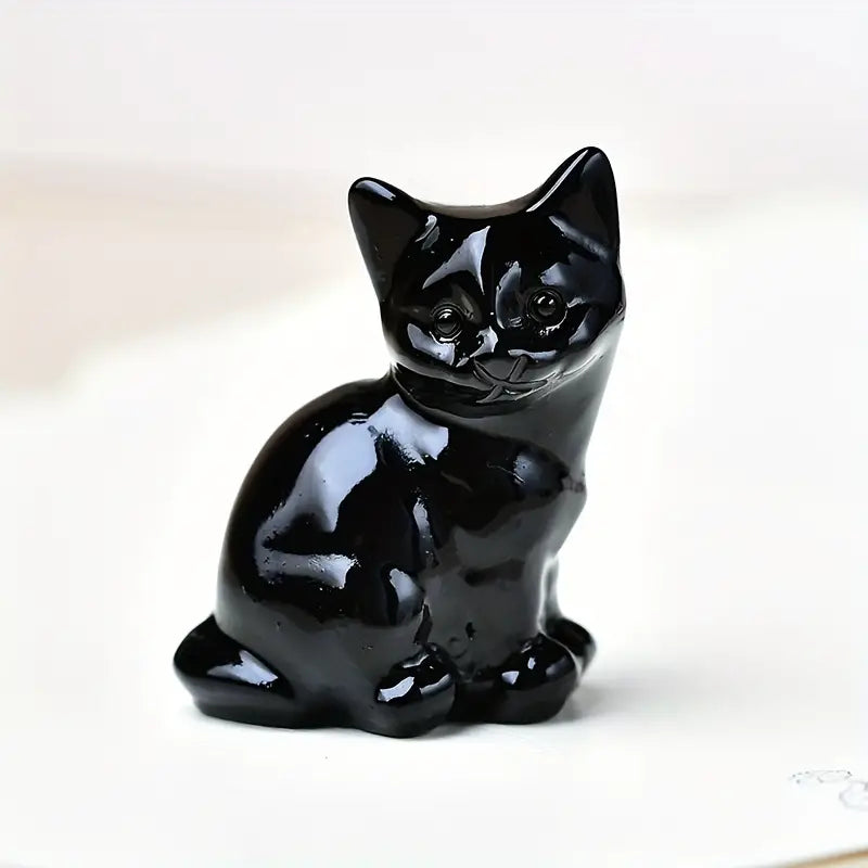 Escultura Gatos em Cristal