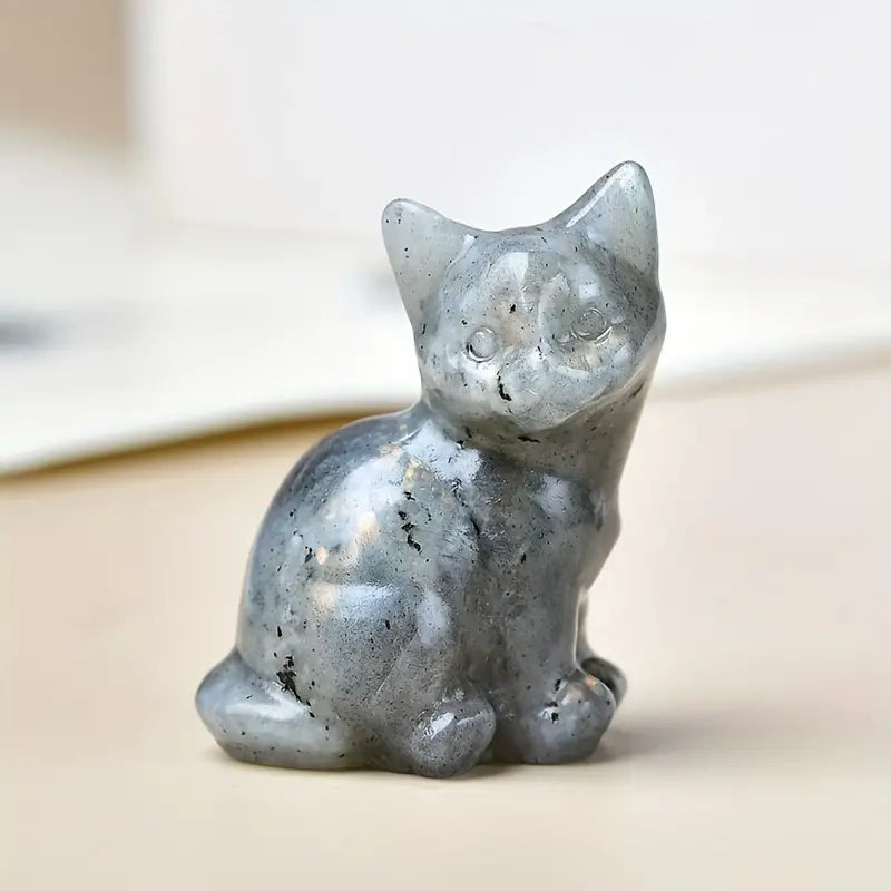 Escultura Gatos em Cristal