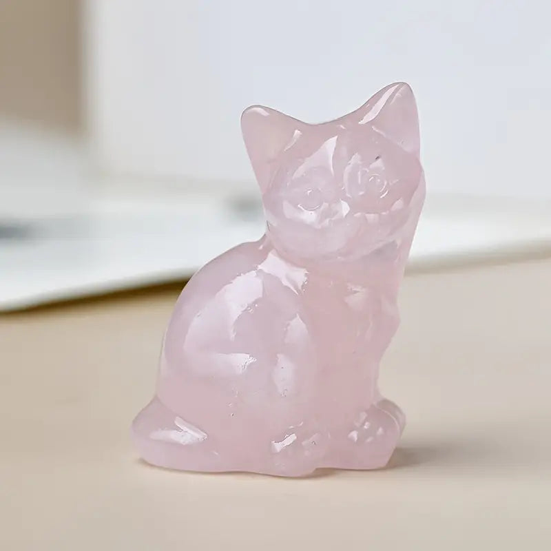 Escultura Gatos em Cristal