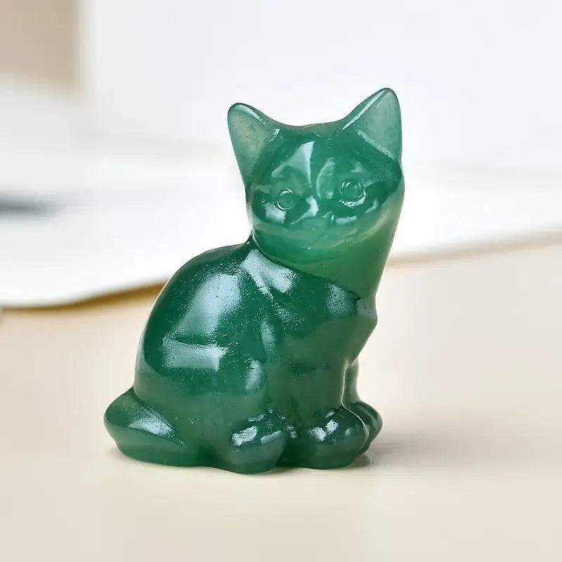 Escultura Gatos em Cristal