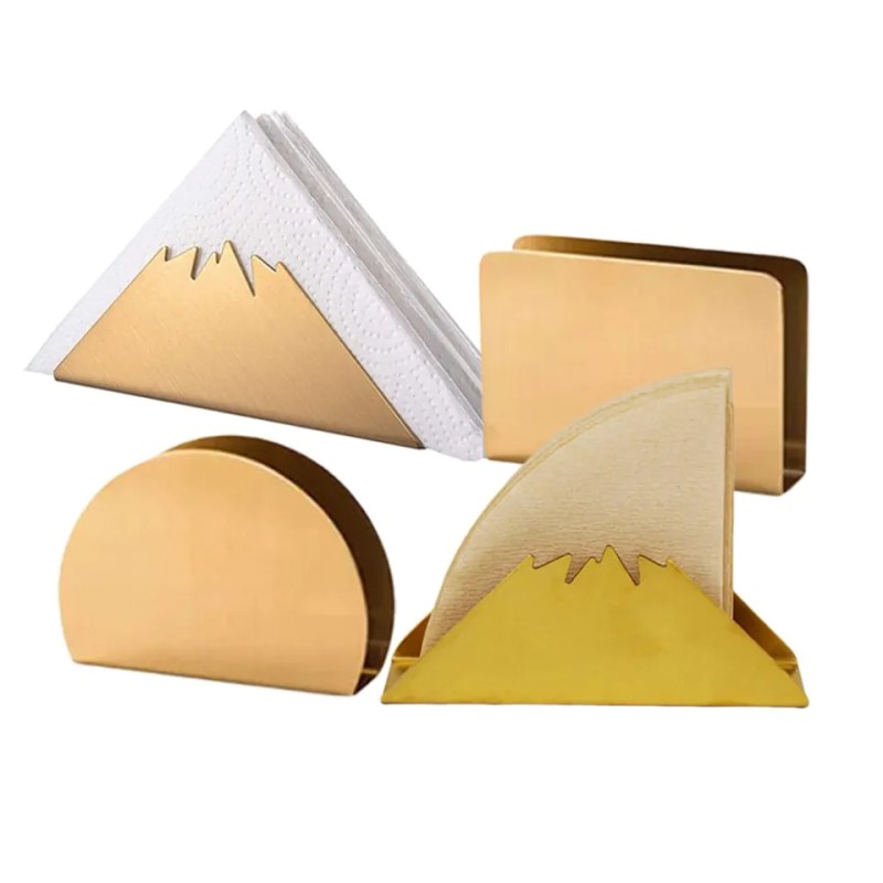 Porta Guardanapo Dourado – Aço Inox