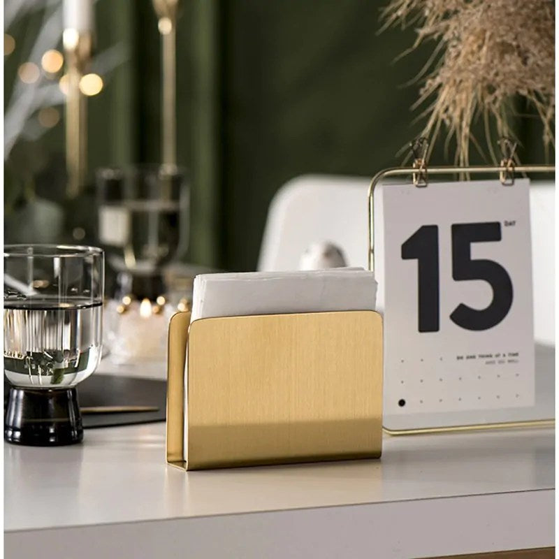 Porta Guardanapo Dourado – Aço Inox