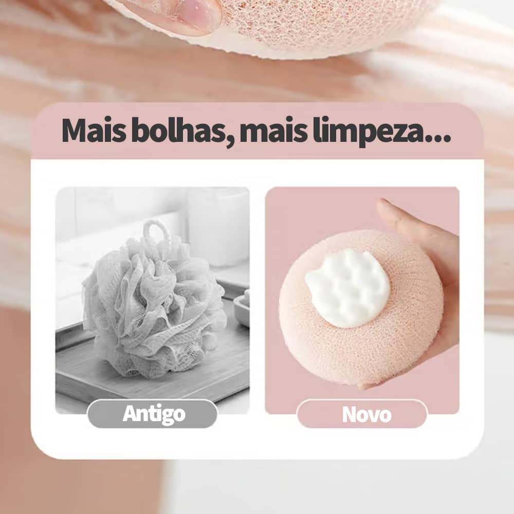 Esponja de Banho Antibacteriana e Revitalizante – Limpeza Profunda e Esfoliação Suave