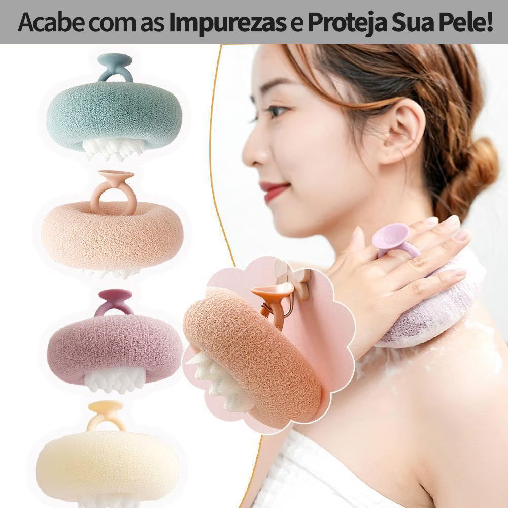 Esponja de Banho Antibacteriana e Revitalizante – Limpeza Profunda e Esfoliação Suave