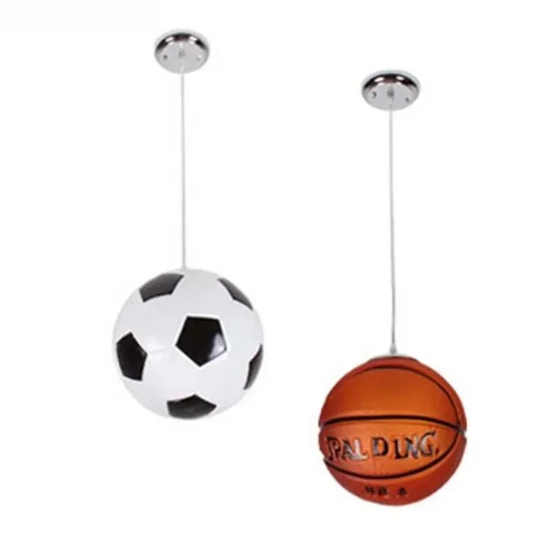 Lustre Pendente Moderno Para Quarto Infantil Bola de Futebol/Basquete Led- 20cmx20cm