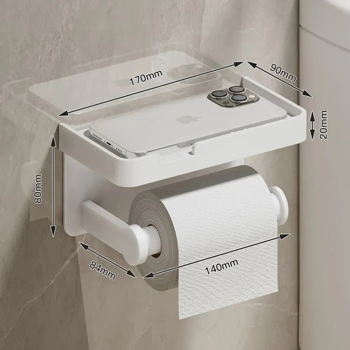 Suporte Porta Papel Higiênico com Prateleira Premium