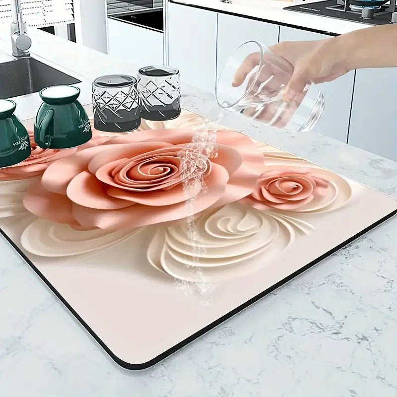 Tapete Escorredor de Louça Ultra Absorvente - 3D