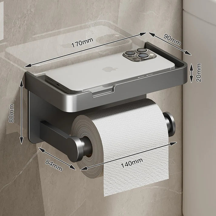 Suporte Porta Papel Higiênico com Prateleira Premium