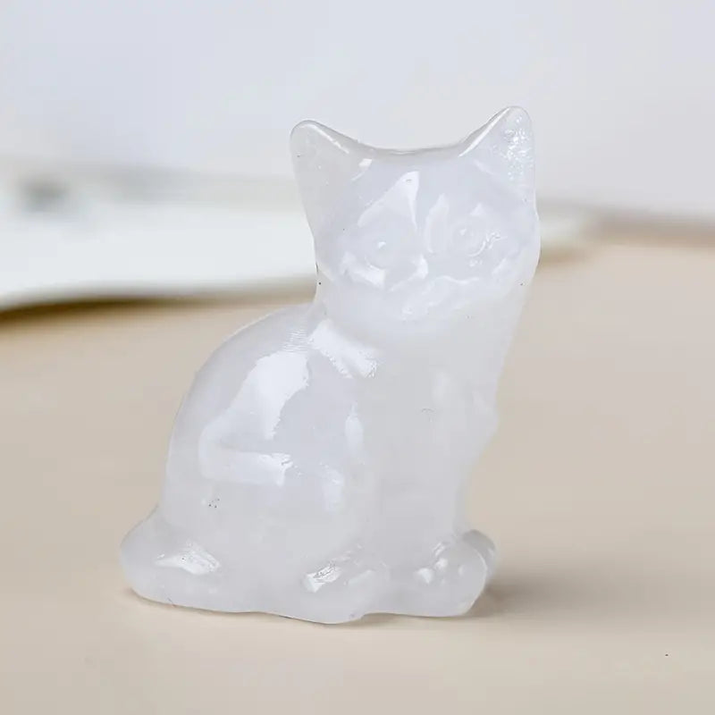 Escultura Gatos em Cristal