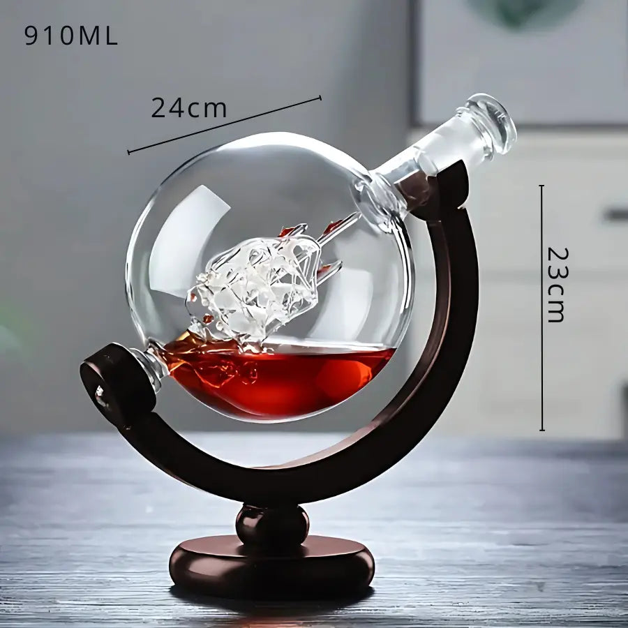 Decanter Whisky Cristal Globo Conjunto com Copos-Larmary