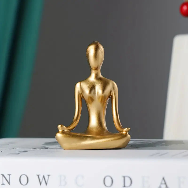 Estátua Mulher Meditando Yoga