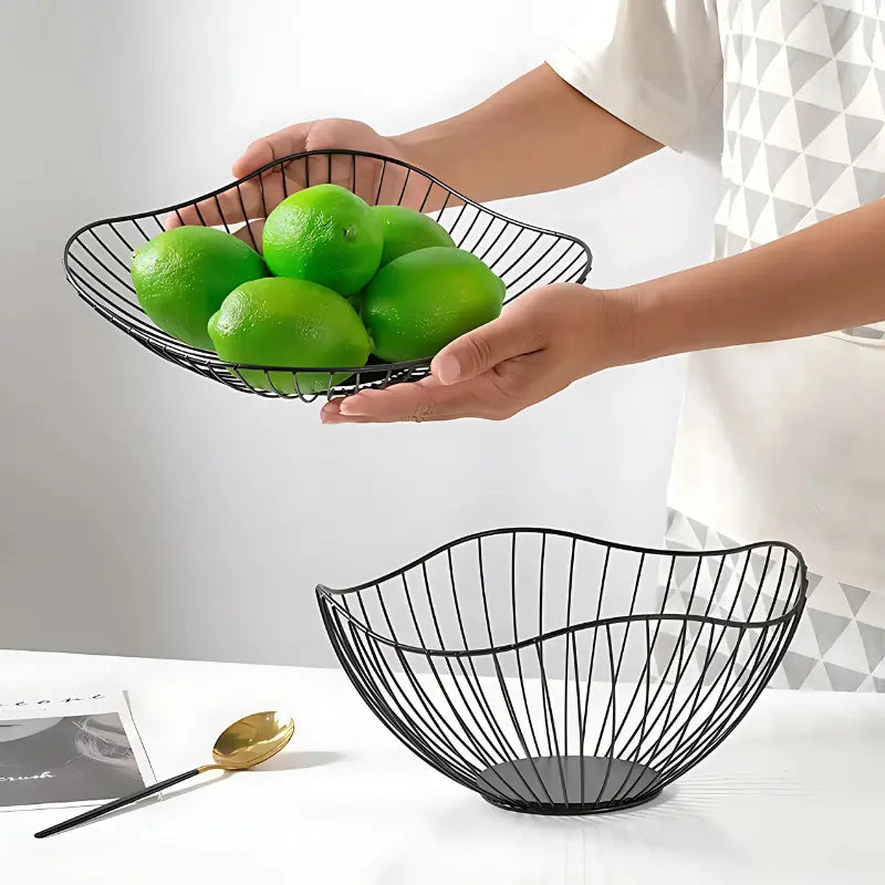 Fruteira de Mesa Moderna -Cesta de Frutas de Metal
