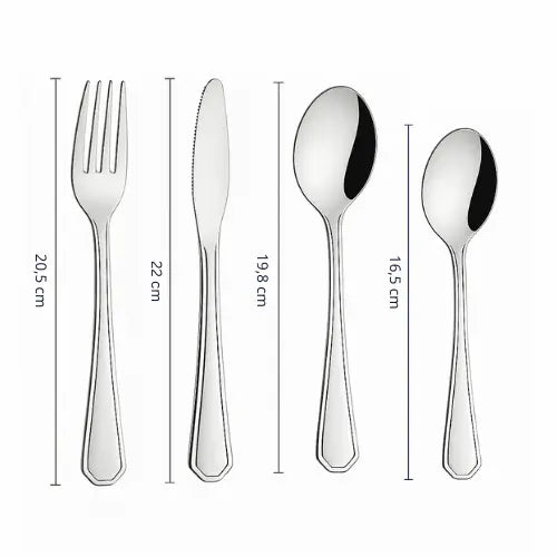 Jogo de Talheres em Inox Prata Luxo 48 peças