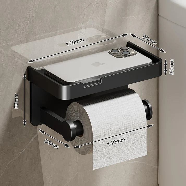Suporte Porta Papel Higiênico com Prateleira Premium