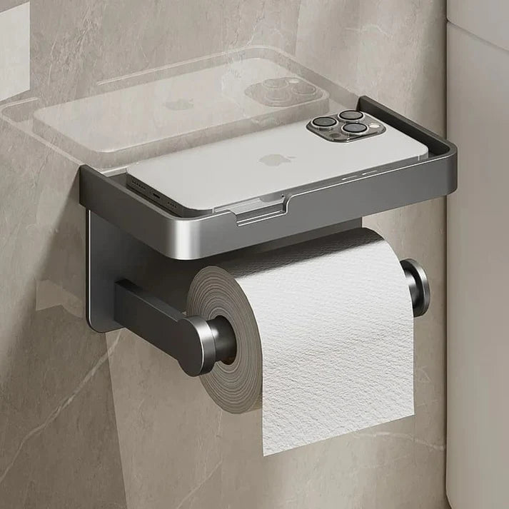 Suporte Porta Papel Higiênico com Prateleira Premium