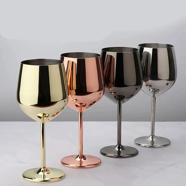 Taça de Inox 500ml Metalizada – Luxo para Seus Drinks