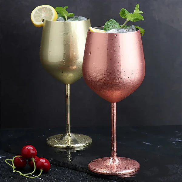 Taça de Inox 500ml Metalizada – Luxo para Seus Drinks