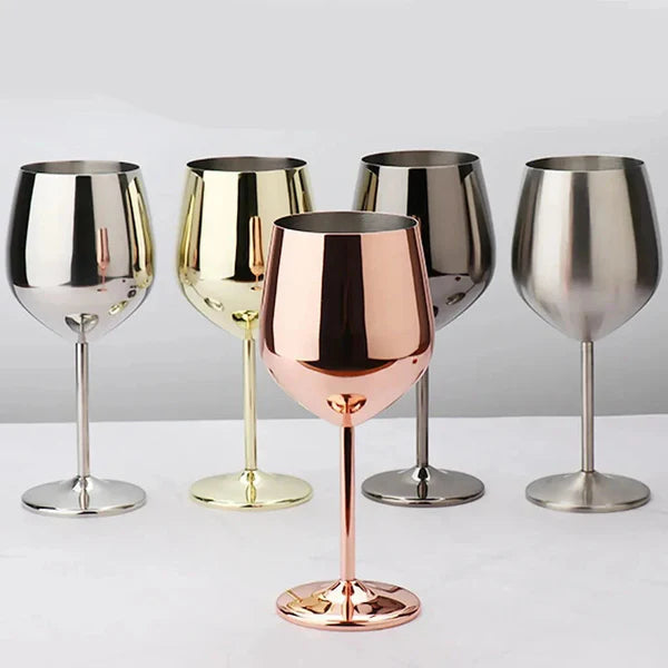 Taça de Inox 500ml Metalizada – Luxo para Seus Drinks
