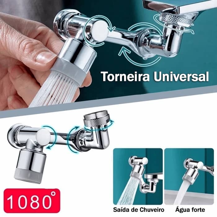 Extensor de Torneira 1080° PowerMax com 2 Jatos