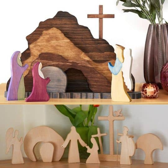 Decoração Páscoa - de Madeira, feito à Mão