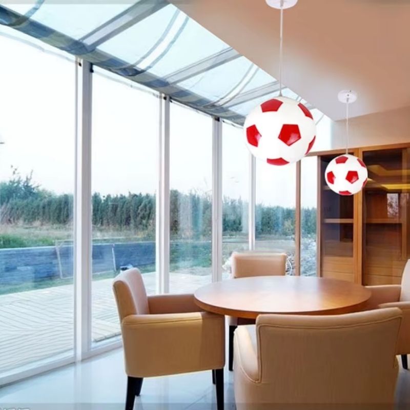Lustre Pendente Moderno Para Quarto Infantil Bola de Futebol/Basquete Led- 20cmx20cm