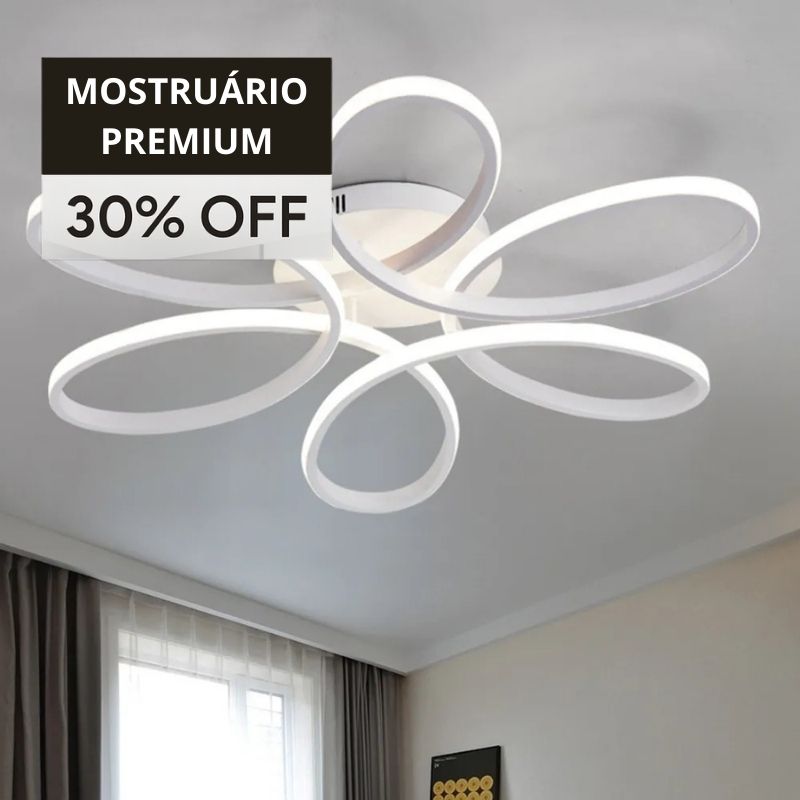Luminária de Teto Plafon Flower Led - Branco - 26cm - Luz Fria