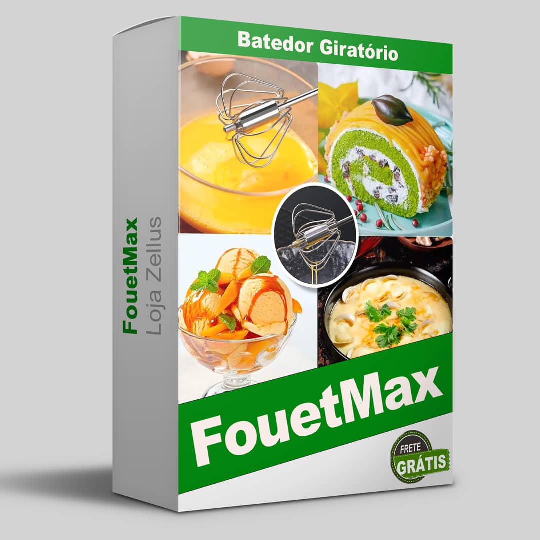 FouetMax - Batedor Giratório de Massas, Ovos, Bolos