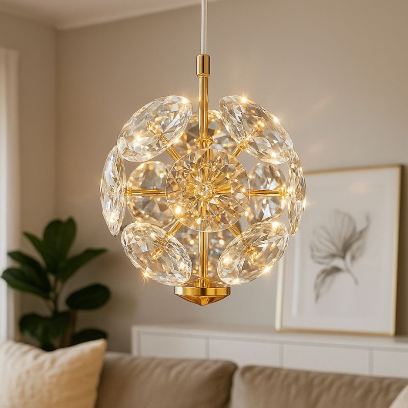 Lustre Pendente de Luxo Cristal em Vidro K9 Ducale LEDZ