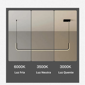 Lustre Pendente Moderno Minimalista Linea Led