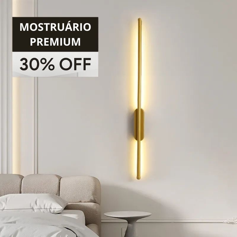 Luminária Arandela de Parede Nordico Led - Dourado - Luz Quente