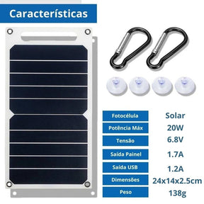 Painel Solar Portátil USB - ECO POWER 2.0