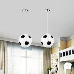 Lustre Pendente Moderno Para Quarto Infantil Bola de Futebol/Basquete Led- 20cmx20cm