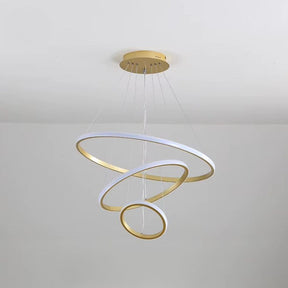 Lustre Pendente de Luxo Minimalista Allure LEDZ - 3 ou 4 Anéis Grandes - 20cm/40cm/60cm/80cm
