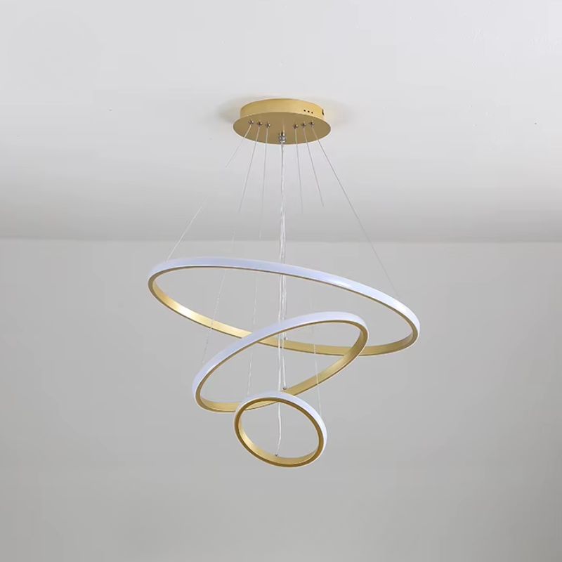 Lustre Pendente de Luxo Minimalista Allure LEDZ - 3 ou 4 Anéis Grandes - 20cm/40cm/60cm/80cm