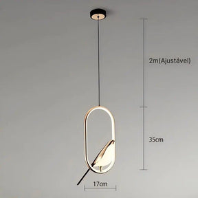 Lustre Pendente de Luxo Pássaro Magpie Led