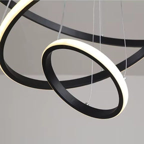 Lustre Pendente de Luxo Minimalista Allure LEDZ - 3 ou 4 Anéis Grandes - 20cm/40cm/60cm/80cm