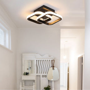 Últimas Unidades – 30% OFF | Luminária de Teto Plafon Aro Duplo Quadrado - Branco