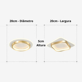 Luminária de Teto Plafon Halo LEDZ — Circular/Quadrada - 20cm/25cm