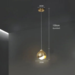 Lustre Pendente de Luxo Minimalista Small Lamp Led