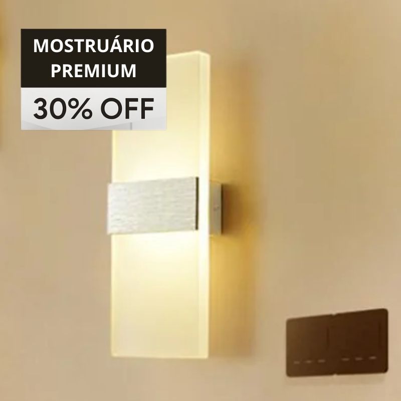 Luminária Arandela de Parede Slim - Branco - Luz Quente