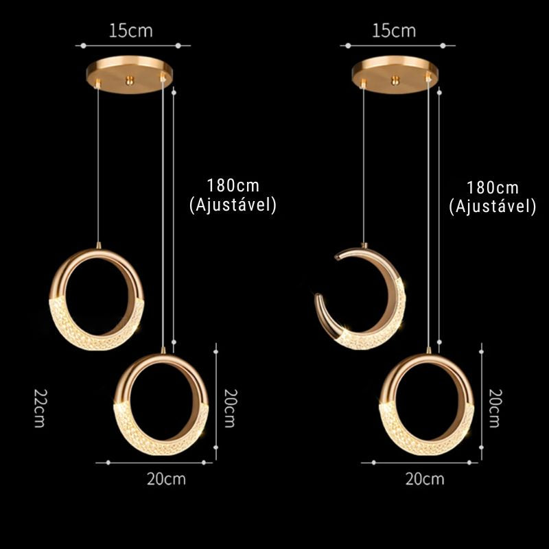 Lustre Pendente de Luxo Led - Belle D'Or