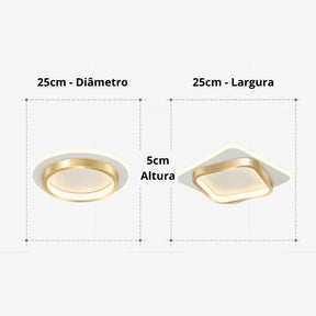 Luminária de Teto Plafon Halo LEDZ — Circular/Quadrada - 20cm/25cm