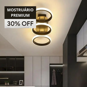 Últimas Unidades – 30% OFF | Luminária de Teto Plafon Arco Triplo